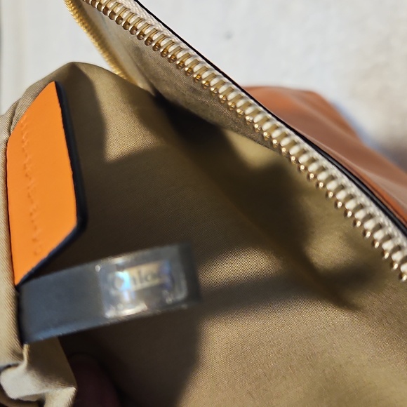 Chloe Orange Leather Pouch with Tassel - Picture 9 of 10
